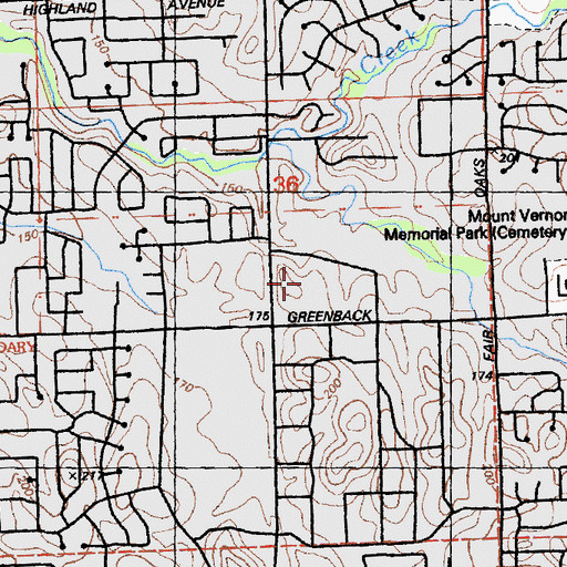 Topographic Map of Sunrise Festival Shopping Center, CA