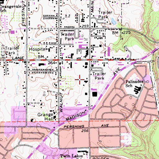 Topographic Map of Church of Religious Science, CA