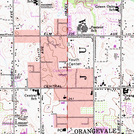 Topographic Map of Community Center Park, CA