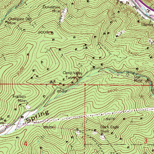 Topographic Map of Camp Valley Tunnel, CO