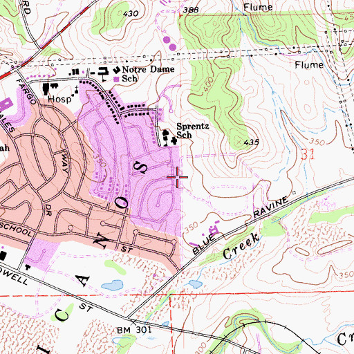 Topographic Map of Ed Mitchell Park, CA