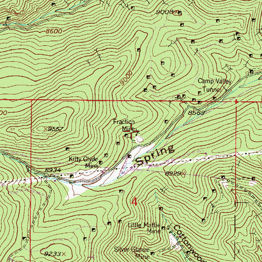 Topographic Map of Fraction Mine, CO