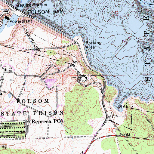 Topographic Map of Green Valley Conservation Camp, CA