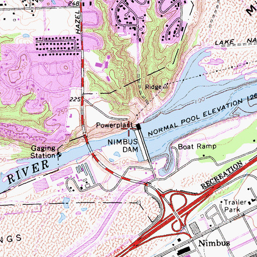 Topographic Map of Nimbus Powerhouse, CA