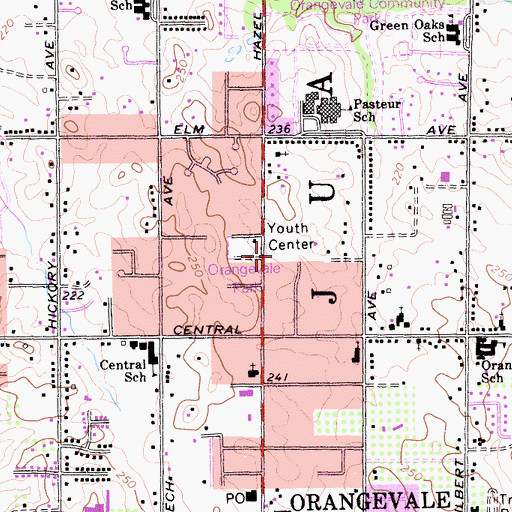 Topographic Map of Orangevale Community Center, CA