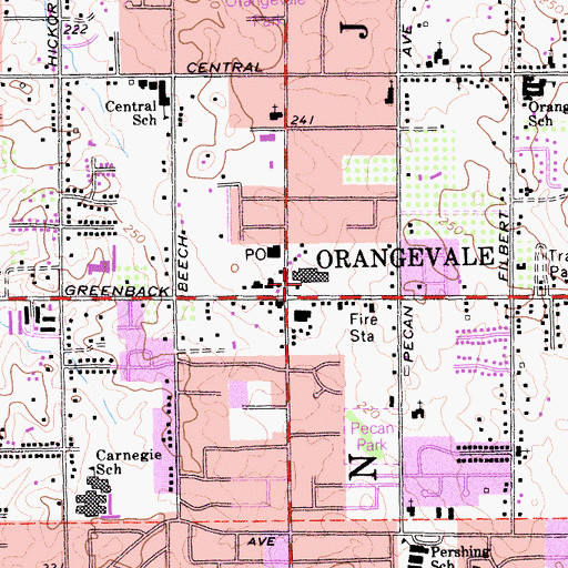 Topographic Map of Orange Tree Plaza Shopping Center, CA