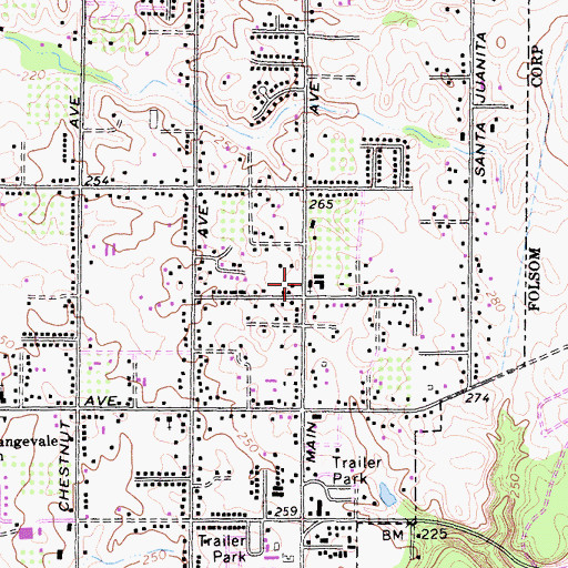 Topographic Map of Redeemer Covenant Church, CA