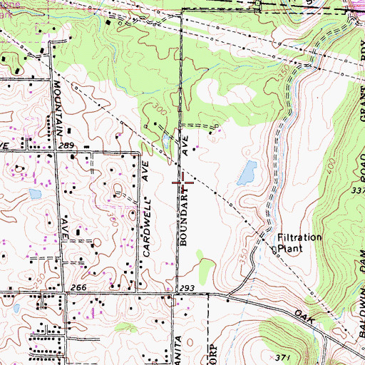 Topographic Map of Santa Juanita Neighborhood Park, CA