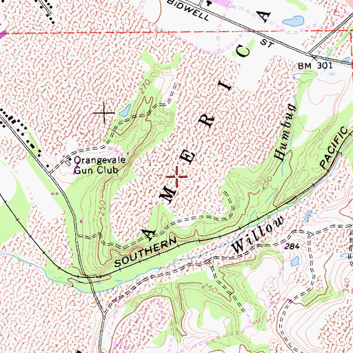 Topographic Map of Steeplechase Mini Park, CA