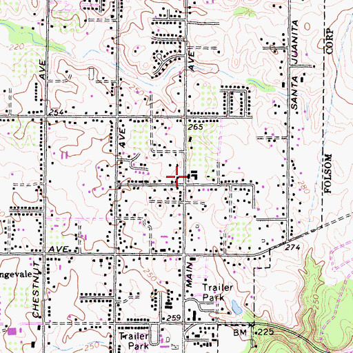 Topographic Map of Victory Christian Elementary School (historical), CA