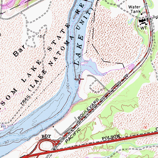 Topographic Map of Willow Creek Recreation Area, CA