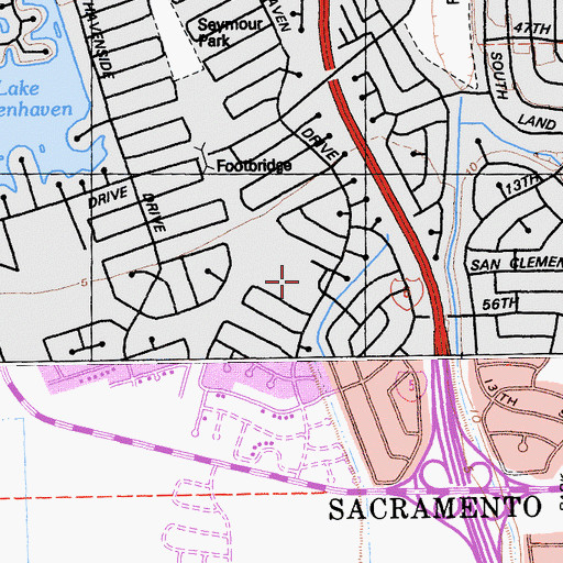 Topographic Map of Caroline Wenzel Elementary School, CA