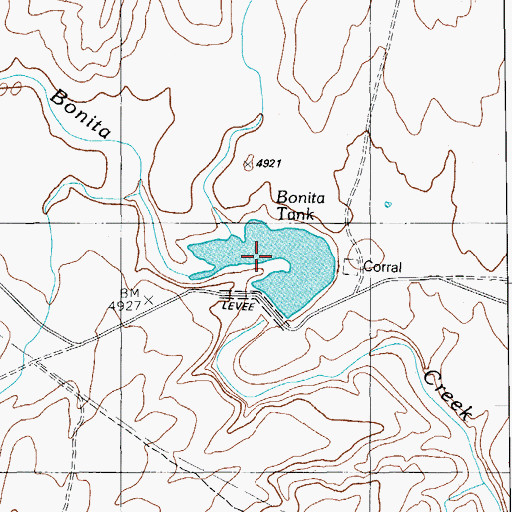 Topographic Map of Bonita Tank, AZ