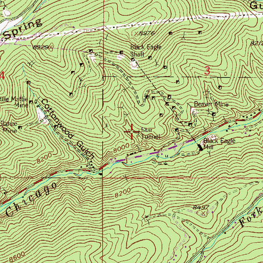 Topographic Map of Star Tunnel, CO