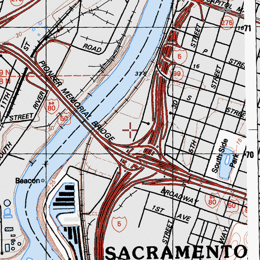 Topographic Map of Leiva Park, CA