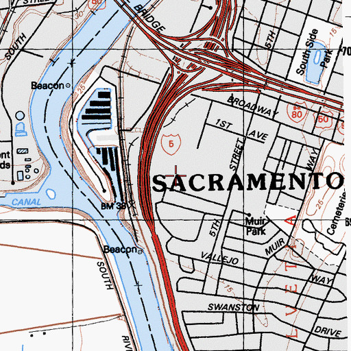 Topographic Map of Smith School Park, CA