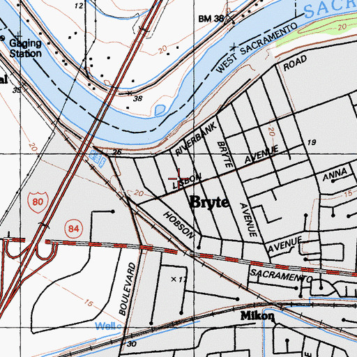 Topographic Map of Christ Holy Sanctified Church, CA