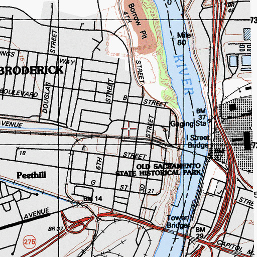 Topographic Map of Church of Christ, CA