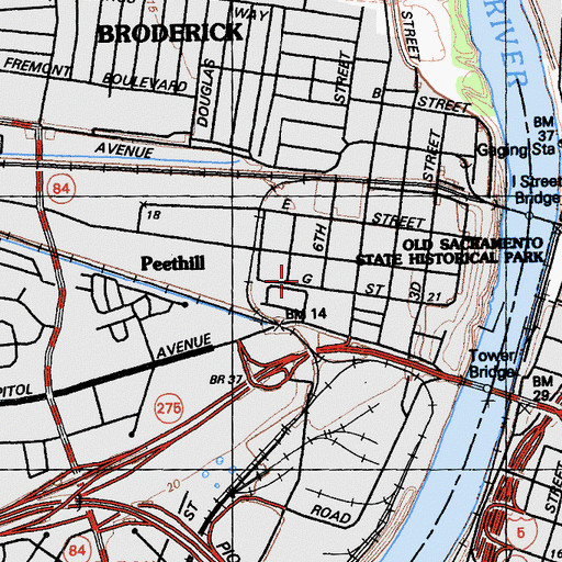 Topographic Map of Full Gospel Assembly of God Church, CA