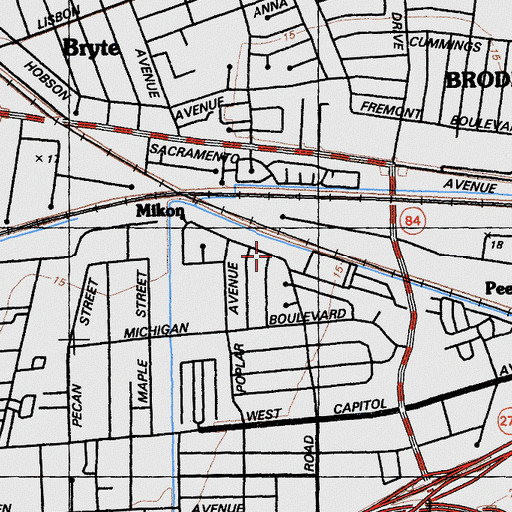 Topographic Map of Word of Life Assembly of God Church, CA