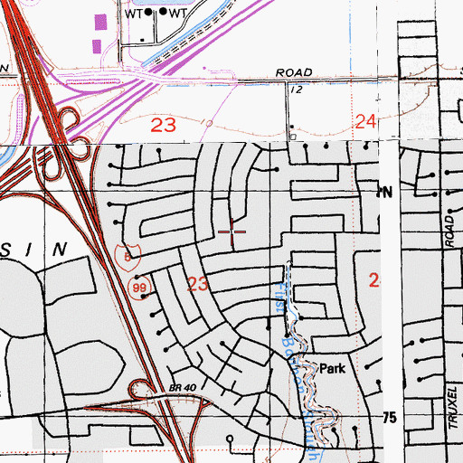 Topographic Map of Jefferson Elementary School, CA