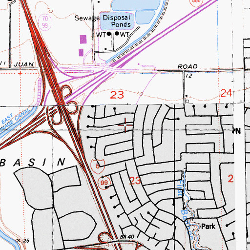 Topographic Map of South Natomas Park, CA