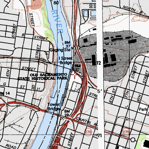 Topographic Map of Big Four Building, CA