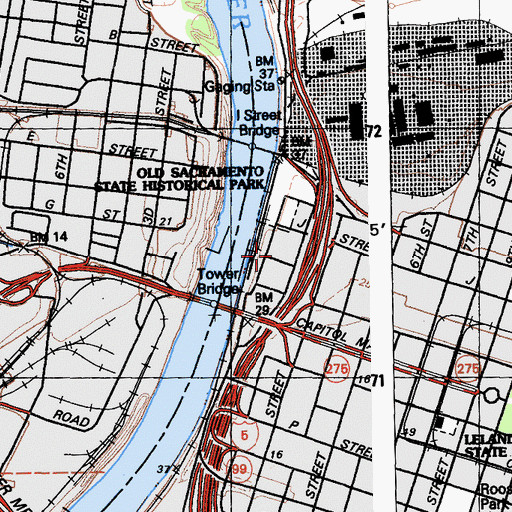 Topographic Map of Booth Buildings, CA