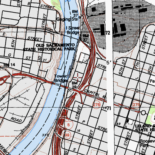 Topographic Map of California Citizen Soldier Museum, CA