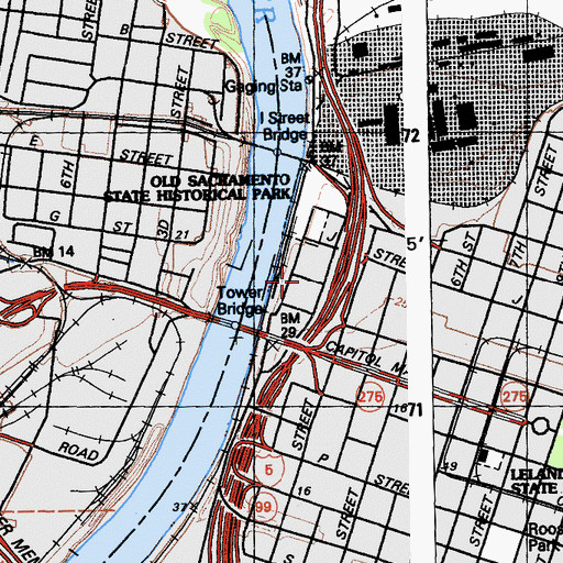 Topographic Map of Harris Building, CA