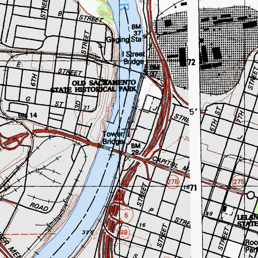 Topographic Map of Lady Adams Building, CA