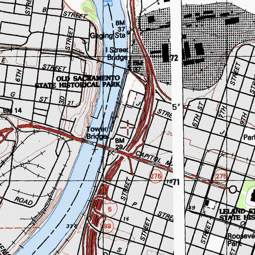 Topographic Map of Pratt Building, CA