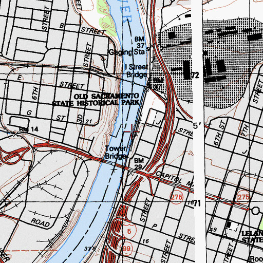 Topographic Map of Sam Brannan Building, CA