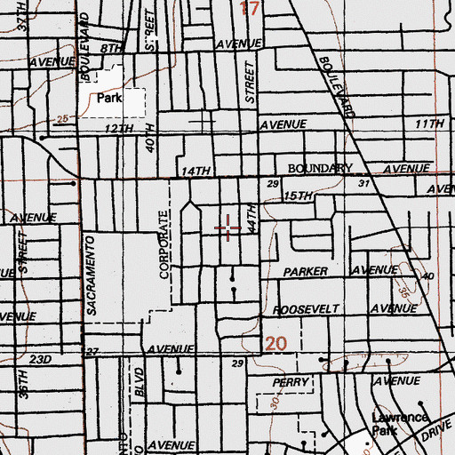 Topographic Map of Jack Davis Park, CA