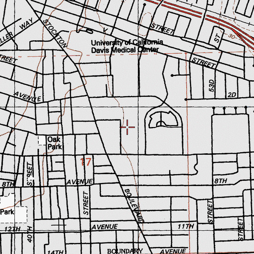 Topographic Map of Marian Anderson Elementary School, CA