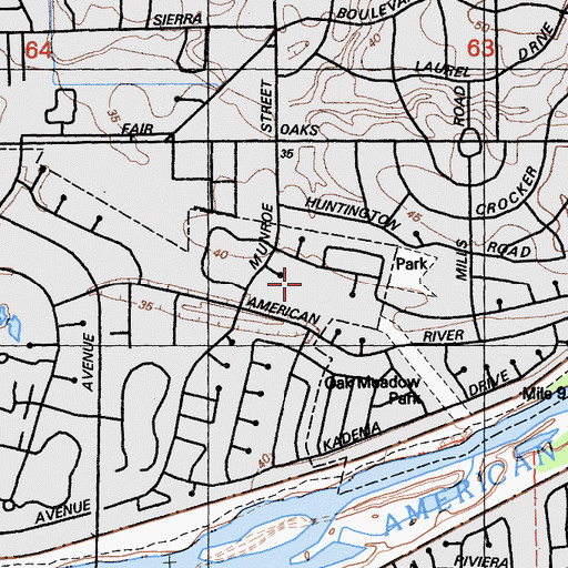 Topographic Map of Sacramento Country Day School, CA