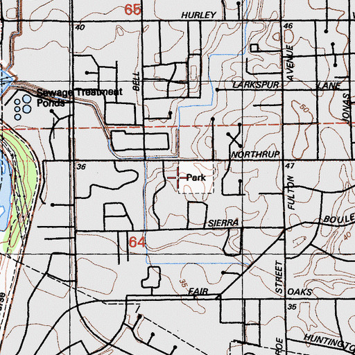 Topographic Map of Swanston Park, CA