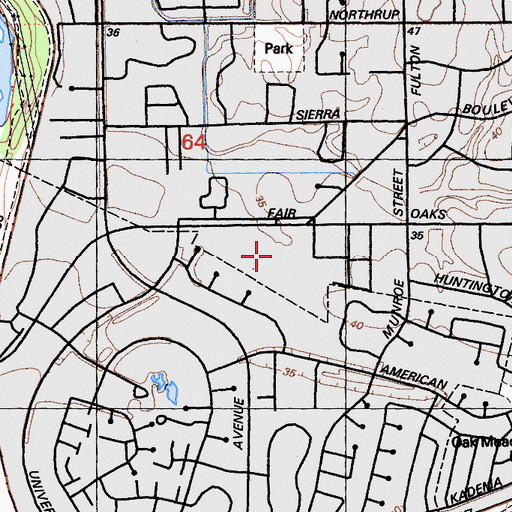Topographic Map of University Village Shopping Center, CA