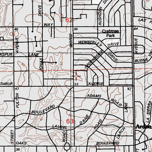 Topographic Map of Winterstein Park, CA