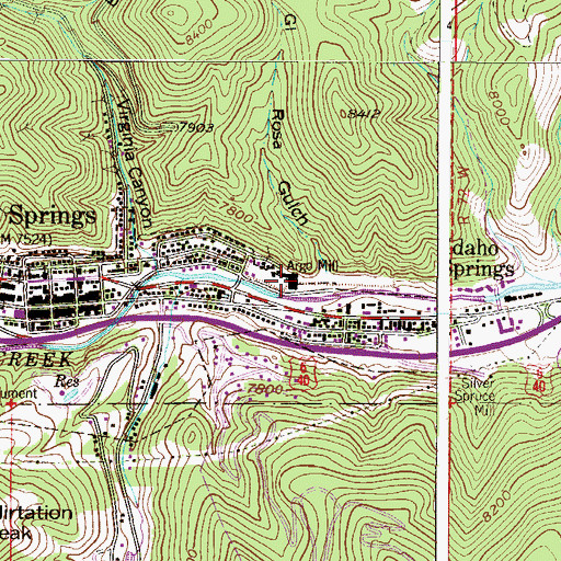 Topographic Map of Argo Mill, CO