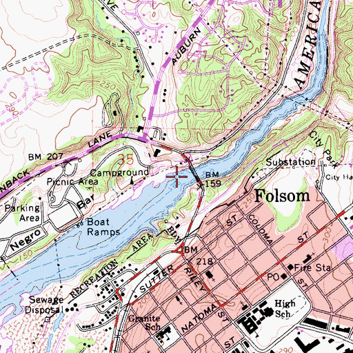Topographic Map of Rainbow Bridge, CA
