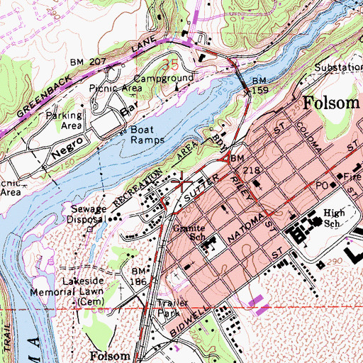 Topographic Map of Southern Pacific Depot (historical), CA