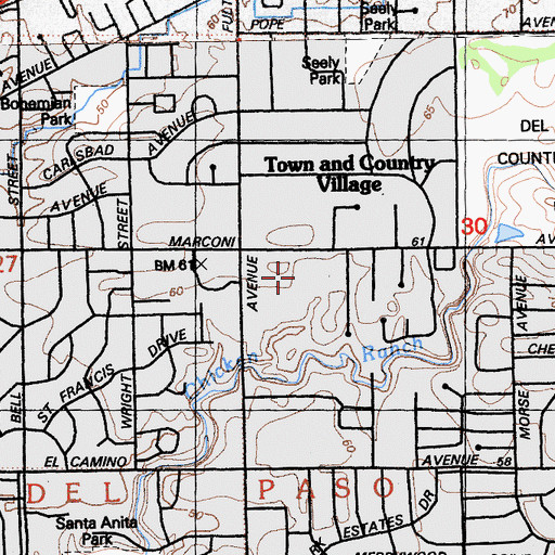 Topographic Map of Taylor Shopping Center, CA