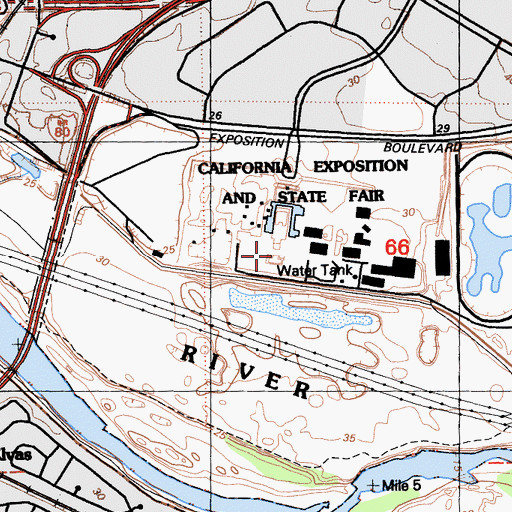 Topographic Map of Waterworld USA, CA