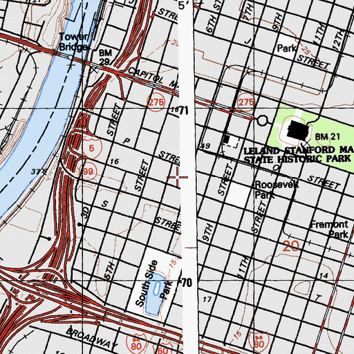 Topographic Map of California State Office Building Number 9, CA
