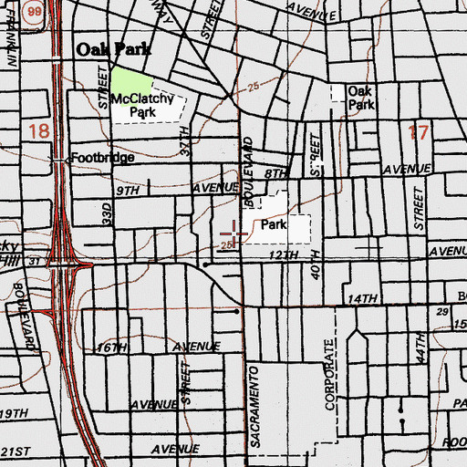Topographic Map of Father Keith B Kenny Elementary School, CA