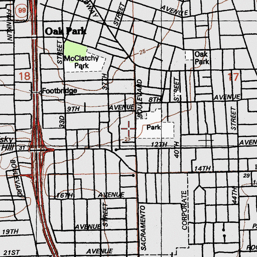 Topographic Map of Oak Park Community Center, CA