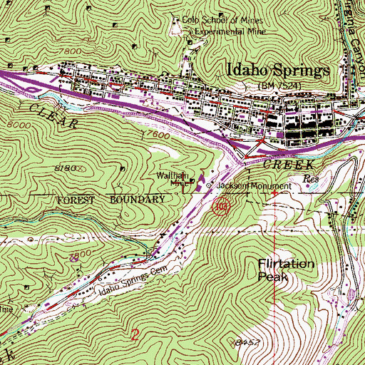 Topographic Map of Waltham Mine, CO