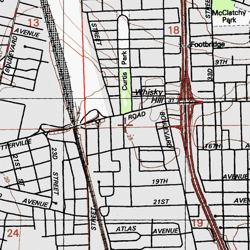 Topographic Map of Sacramento Childrens Home, CA