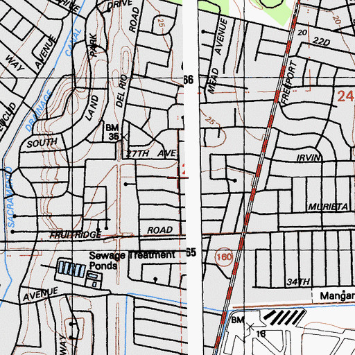 Topographic Map of Sutterville School Park, CA